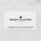 zeilboot visitekaartje (Achterkant)