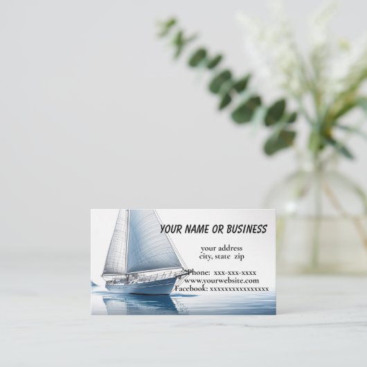 Zeilboot Visitekaartje (Staand voorkant)