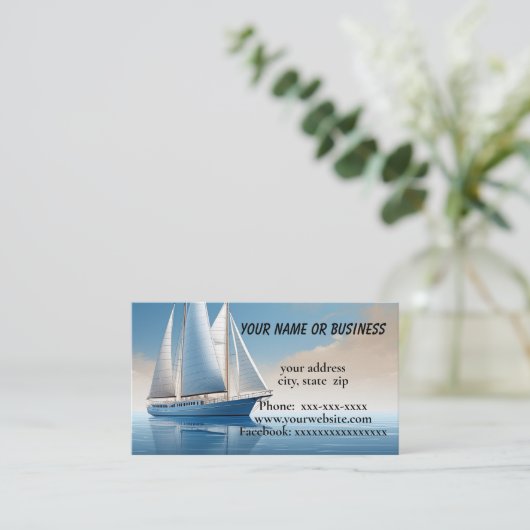 Zeilboot Visitekaartje (Staand voorkant)