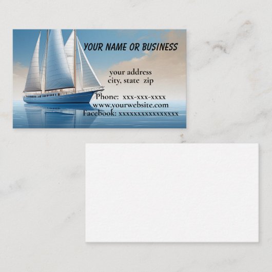 Zeilboot Visitekaartje (Voorkant / Achterkant)