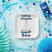 Zeilboot Vitamine Zee Grappig Scheepvaart Feest Papieren Bordje (Feest)