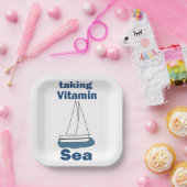 Zeilboot Vitamine Zee Grappig Scheepvaart Feest Papieren Bordje (Feest)