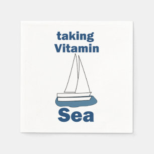 Zeilboot Vitamine Zee Grappig Scheepvaart Feest Servet