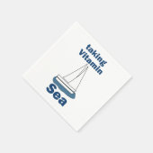 Zeilboot Vitamine Zee Grappig Scheepvaart Feest Servet (Hoek)