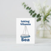 Zeilboot Vitamine Zee Grappig Scheepvaart Visitekaartje (Staand voorkant)