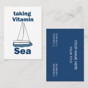 Zeilboot Vitamine Zee Grappig Scheepvaart Visitekaartje
