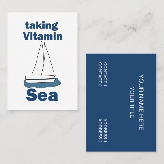 Zeilboot Vitamine Zee Grappig Scheepvaart Visitekaartje (Voorkant / Achterkant)