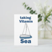 Zeilboot Vitamine Zee Grappige Zeevaart Citaat Briefkaart (Staand voorkant)