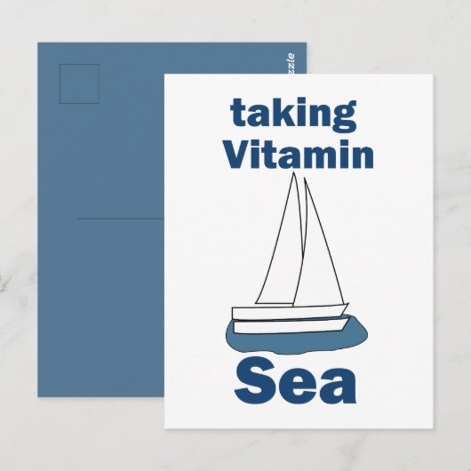 Zeilboot Vitamine Zee Grappige Zeevaart Citaat Briefkaart (Voorkant / Achterkant)