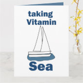 Zeilboot Vitamine Zee Grappige Zeevaart Citaat Kaart (Gele Bloem)