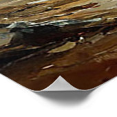 Zeilboot voor anker nabij rotsachtige kliffen poster (Hoek)