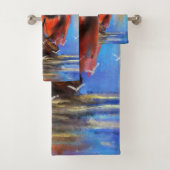Zeilboot Vrouw Strandhanddoek Bad Handdoek (Insitu)