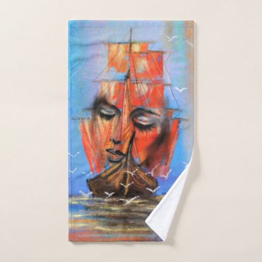 Zeilboot Vrouw Strandhanddoek Bad Handdoek (Handdoek)