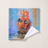 Zeilboot Vrouw Strandhanddoek Bad Handdoek (Wasdoekje)