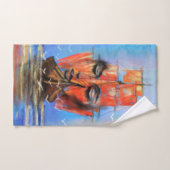 Zeilboot Vrouw Strandhanddoek Bad Handdoek (Handdoek)