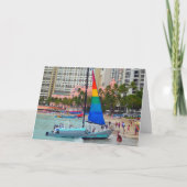 Zeilboot, Waikiki Beach, Oahu Kaart (Voorkant)