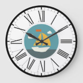 zeilboot, wandklok in kustontwerp (Voorkant)