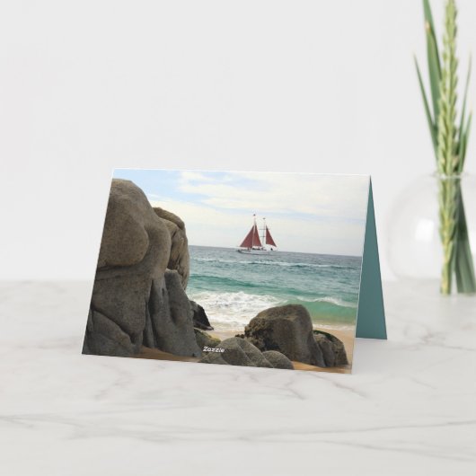 zeilboot-Wenskaart Kaart (Achterkant)