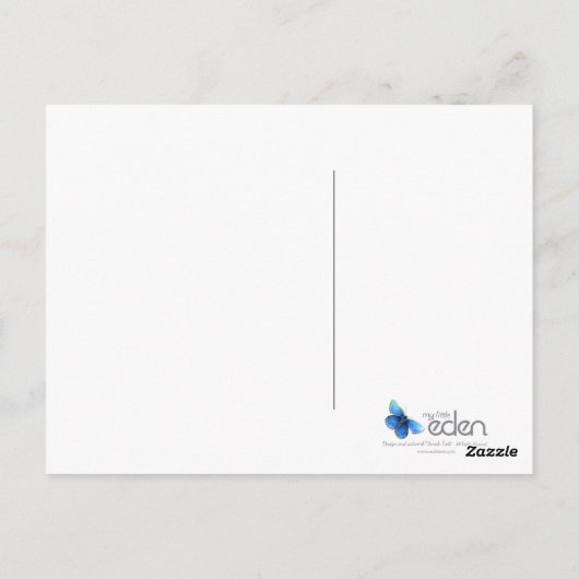 Zeilboot whimsical waterverf briefkaart (Achterkant)