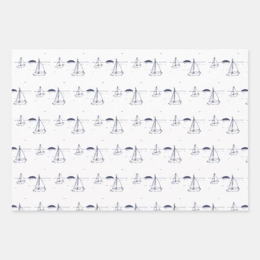 Zeilboot Wrapping Sheets - 3 vel (Voorkant)