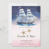 Zeilboot Zee sterren Bewaar de datum Save The Date (Voorkant)