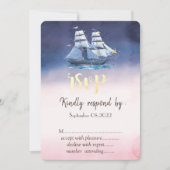 Zeilboot Zee sterren RSVP Kaart (Voorkant)