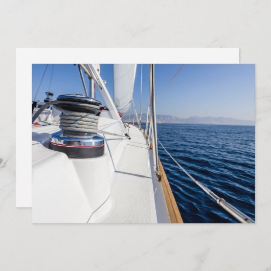 Zeilboot Zee Uitnodiging | Zeilfeestje (Voorkant / Achterkant)