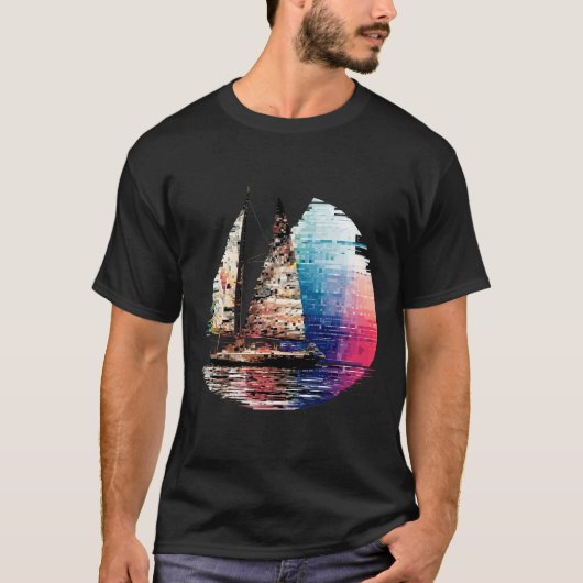 Zeilboot Zee World Ocean Beauty Discovery Art T-shirt (Voorkant)