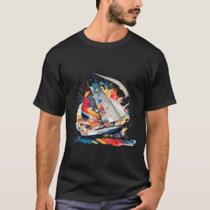 Zeilboot Zee World Ocean Beauty Discovery Art T-shirt