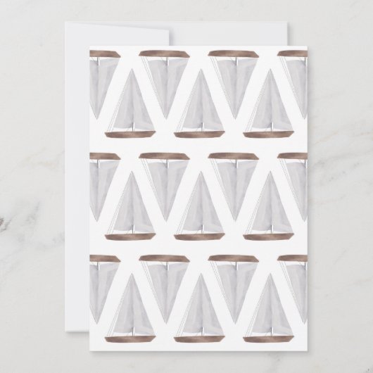 Zeilboot "Zeilen in één!" verjaardagsuitnodiging Kaart (Achterkant)