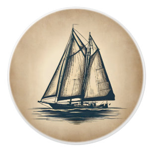 zeilboot Zeilen Maritiem Nautisch Keramische Knop
