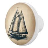 zeilboot Zeilen Maritiem Nautisch Keramische Knop (Rechts)