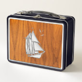 Zeilboot Zeilen op Teak Fineer (Voorkant)