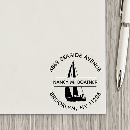 Zeilboot Zeilen Retouradres Zelfinkende Stempel