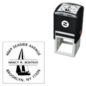 Zeilboot Zeilen Retouradres Zelfinktkussen Stempel (In situ)