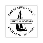 Zeilboot Zeilen Retouradres Zelfinktkussen Stempel (Design)