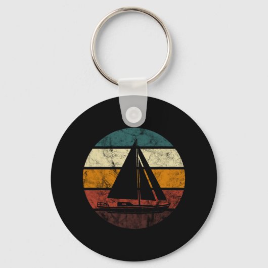 Zeilboot Zeilen Retro Zeilboot Zeilboot Zeilboot Sleutelhanger (Voorkant)