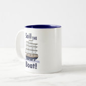 Zeilboot Zeilen Tweekleurige Koffiemok (Voorkant links)