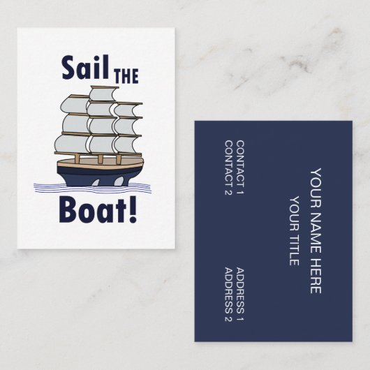 Zeilboot Zeilen Zeiler Visitekaartje (Voorkant / Achterkant)