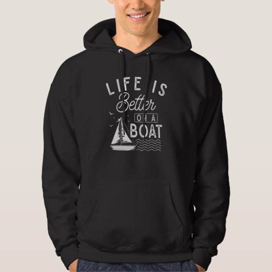 Zeilboot Zeiler Kapitein Scheepvaart Schipper Zeil Hoodie (Voorkant)