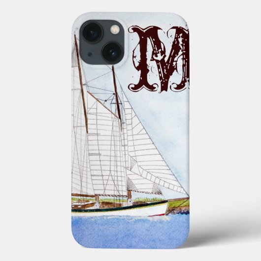 Zeilboot Zeilschip Ocean Monogram IPAD Case (Achterkant)