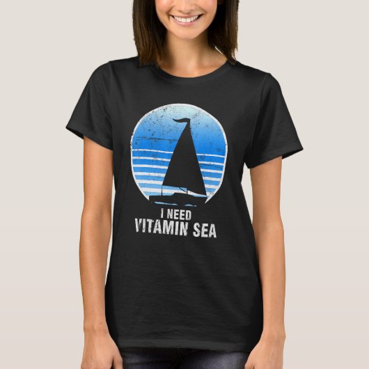 Zeilboot Zeilschip Zeilboot Vitamine Lake Ocean T-shirt (Voorkant)