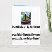 ZEILBOOT, ZON & ZEE - wenskaart Kaart (Achterkant)