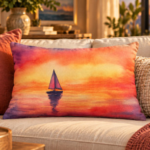 Zeilboot Zonsondergang Accent Kussen
