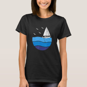 Zeilboot Zonsondergang Boot Kapitein Zeilen T-shirt