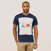 Zeilboot Zonsondergang Minimaal T-shirt (Voorkant volledig)