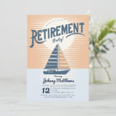 zeilboot zonsondergang pensioen partij kaart (Staand voorkant)