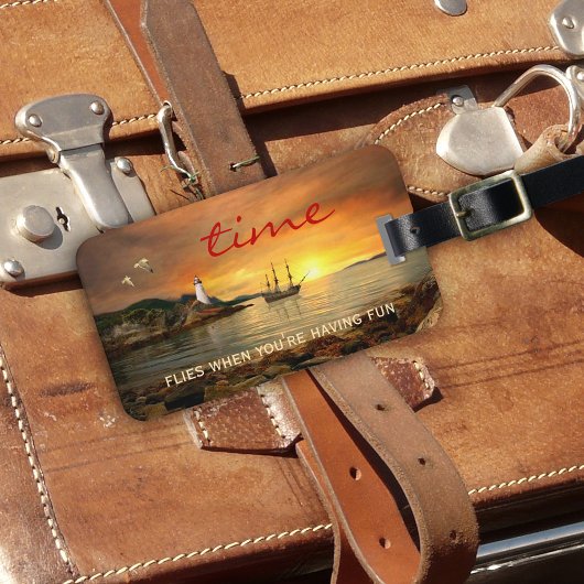 Zeilboot Zonsopgang Oceaan Bagagelabel