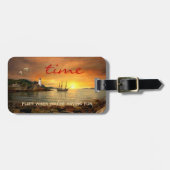 Zeilboot Zonsopgang Oceaan Bagagelabel (Voorkant horizontaal)
