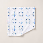Zeilbootanker + reddingsboei Monogram Bad Handdoek (Wasdoekje)